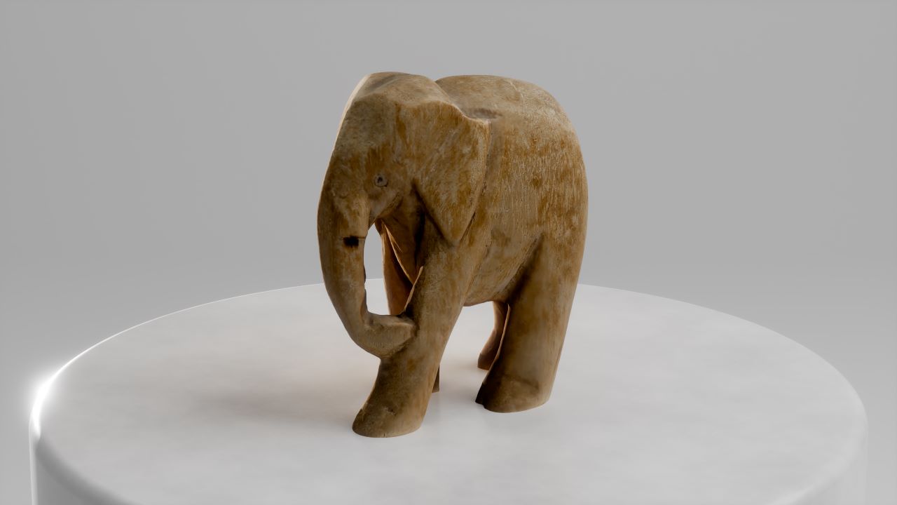 Photogrammetry Elephant Figurine